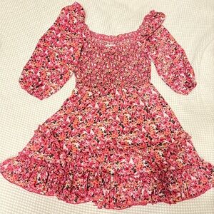 Heartloom Floral Smocked Mini Dress – Pink Multi (XS)
